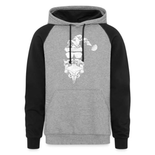 Coastal Christmas Santa White - Unisex Colorblock Hoodie