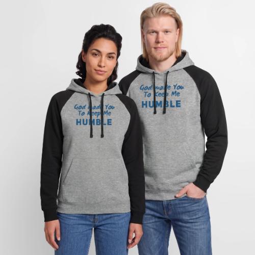 Christian Humility (blue) - Unisex Colorblock Hoodie