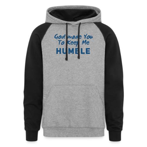 Christian Humility (blue) - Unisex Colorblock Hoodie