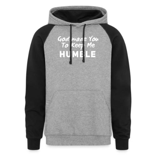 Christian humility (white) - Unisex Colorblock Hoodie