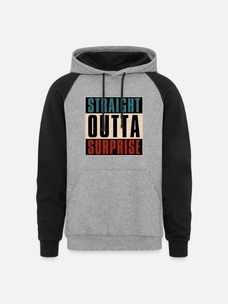 Straight Outta Surprise Arizona AZ - Unisex Colorblock Hoodie - heather gray/black