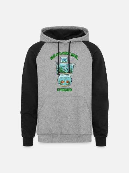 Just One More Tank - Unisex Colorblock Hoodie - heather gray/black