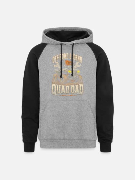 ATV Quad ATVs Quad Dad - Unisex Colorblock Hoodie - heather gray/black