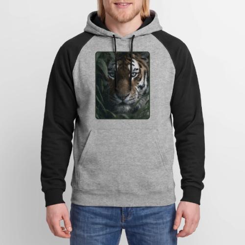 Tiger Jungle Eyes Wildlife Design - Unisex Colorblock Hoodie