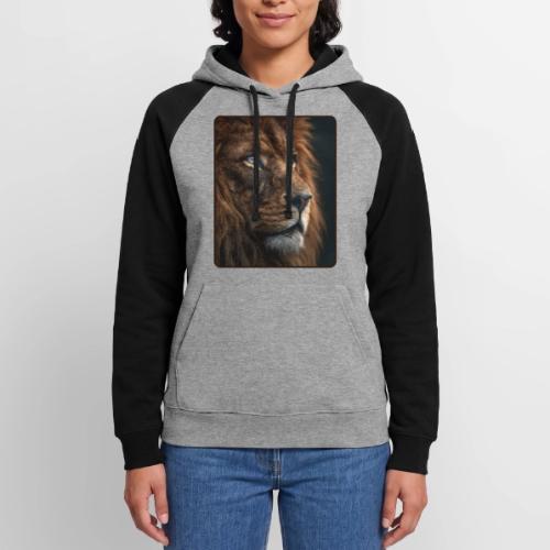 Lion Portrait Majestic Wildlife Design - Unisex Colorblock Hoodie