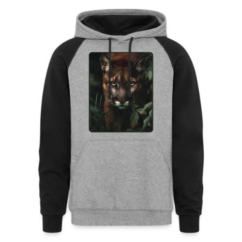 Cougar Jungle Predator Design - Unisex Colorblock Hoodie