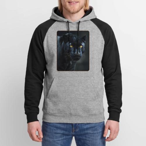 Black Panther Glowing Eyes Design - Unisex Colorblock Hoodie