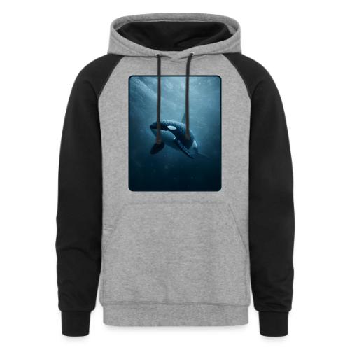 Orca Ocean Wildlife Design - Unisex Colorblock Hoodie