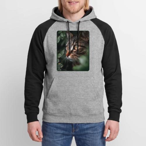 Tabby Cat Jungle Eyes Design - Unisex Colorblock Hoodie