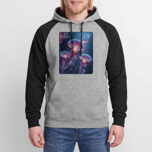Glowing Jellyfish Deep Sea Design - Unisex Colorblock Hoodie