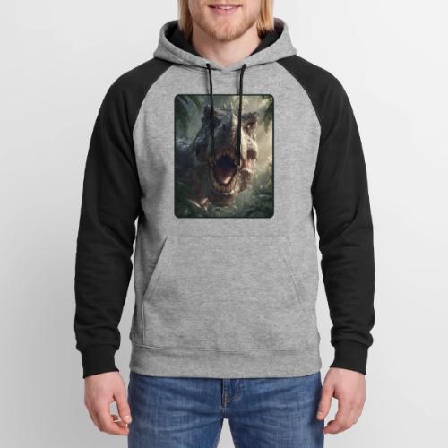T Rex Jungle Roar Design - Unisex Colorblock Hoodie
