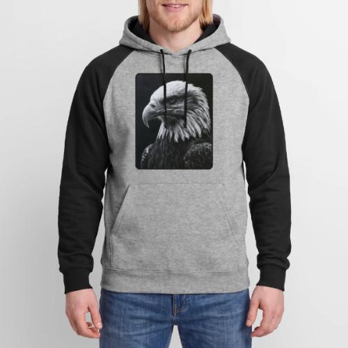 Black White Bald Eagle Design - Unisex Colorblock Hoodie