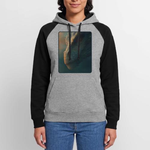 Golden Eye Dragon Close-Up Design - Unisex Colorblock Hoodie