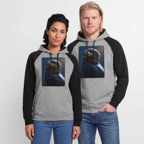 Majestic Eagle Cinematic Portrait Design - Unisex Colorblock Hoodie