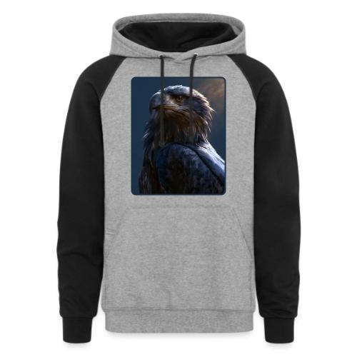 Majestic Eagle Cinematic Portrait Design - Unisex Colorblock Hoodie