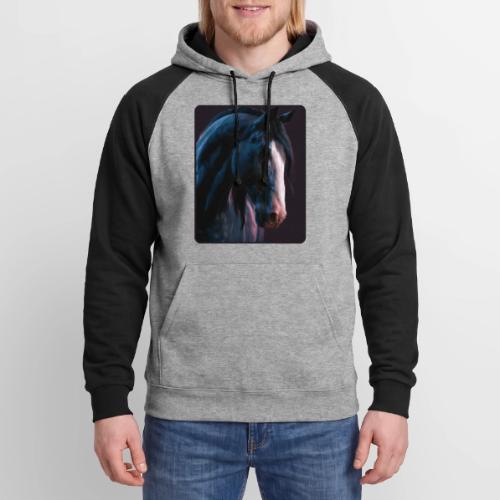 Noble Horse Cinematic Portrait Design - Unisex Colorblock Hoodie
