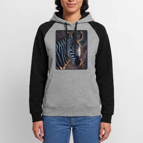Majestic Zebra Sunset Portrait Design - Unisex Colorblock Hoodie
