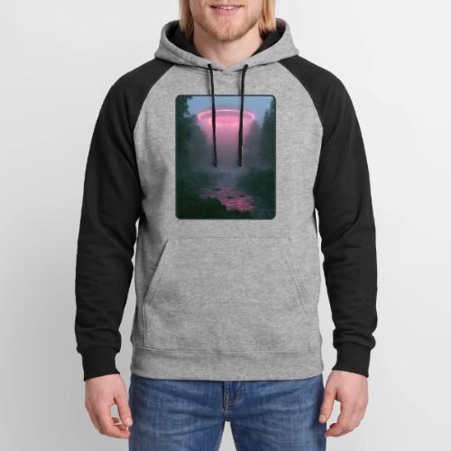 Neon UFO Forest River Design - Unisex Colorblock Hoodie