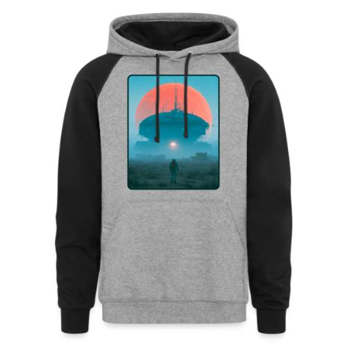 Astronaut Alien Outpost Design - Unisex Colorblock Hoodie