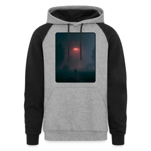 Mysterious UFO Encounter Design - Unisex Colorblock Hoodie