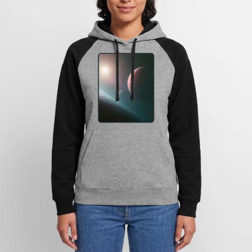 Deep Space Planet Horizon Art - Unisex Colorblock Hoodie