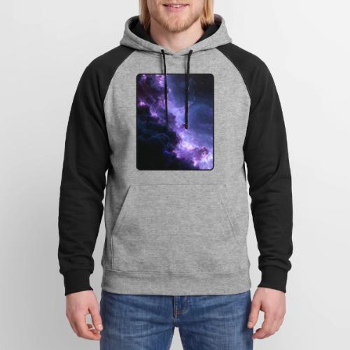 Purple Nebula Space Design - Unisex Colorblock Hoodie