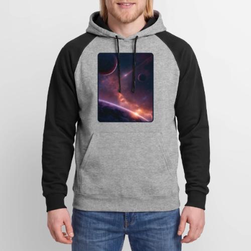 Cosmic Sunset Nebula Space Art - Unisex Colorblock Hoodie