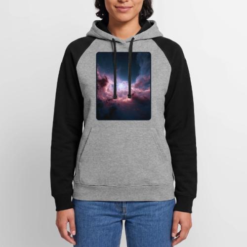 Radiant Cosmic Nebula Artwork - Unisex Colorblock Hoodie