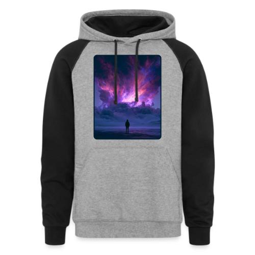 Cosmic Supernova Night Design - Unisex Colorblock Hoodie