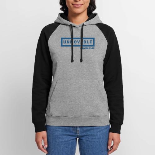 Unmovable: Psalm 55:22 - Unisex Colorblock Hoodie