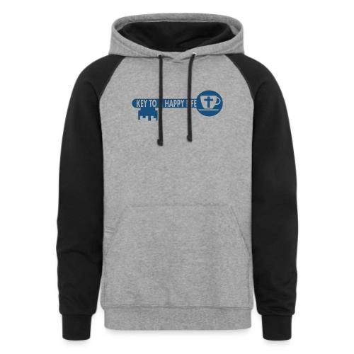 Jesus and Coffee the key to a happy life - Unisex Colorblock Hoodie