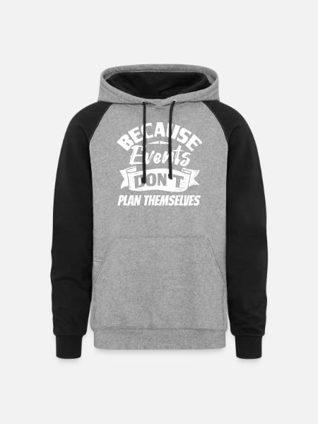 Event Planning, Event Planner - Unisex Colorblock Hoodie - heather gray/black