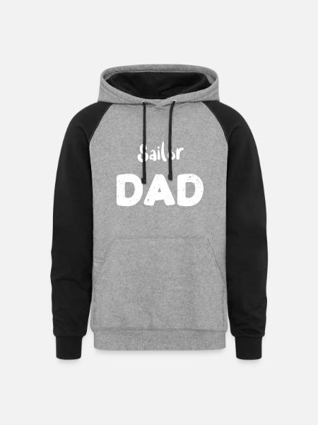 Sailor Dad - Boating - Unisex Colorblock Hoodie - heather gray/black