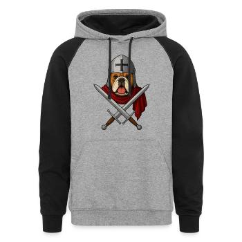 Bulldog - Unisex Colorblock Hoodie - heather gray/black - Front - AI Model Male 185 light (185cm) & AI Model Female 180 light (180cm)