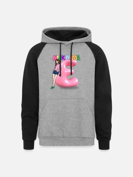 Nick Name E - Unisex Colorblock Hoodie - heather gray/black