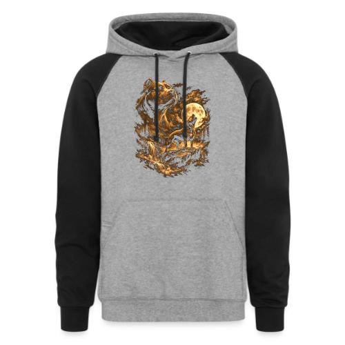 Pit Bull Howling Moon Fantasy Forest Tee - Unisex Colorblock Hoodie