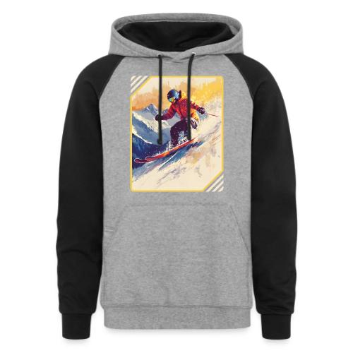 Skiing Through Snow Dreams - Unisex Colorblock Hoodie