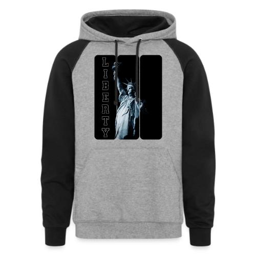 USA: Vertical Liberty - Unisex Colorblock Hoodie