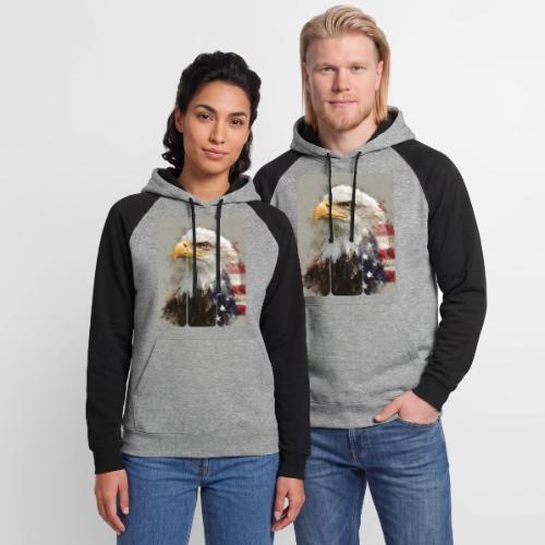 USA: Eagle of the Free - Unisex Colorblock Hoodie