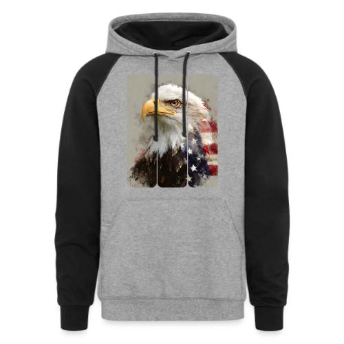 USA: Eagle of the Free - Unisex Colorblock Hoodie