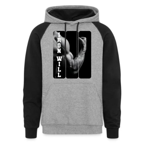 Bodybuilding: Iron Will - Unisex Colorblock Hoodie