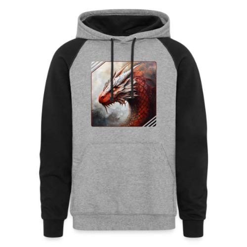 Mystic Dragon Realm - Unisex Colorblock Hoodie