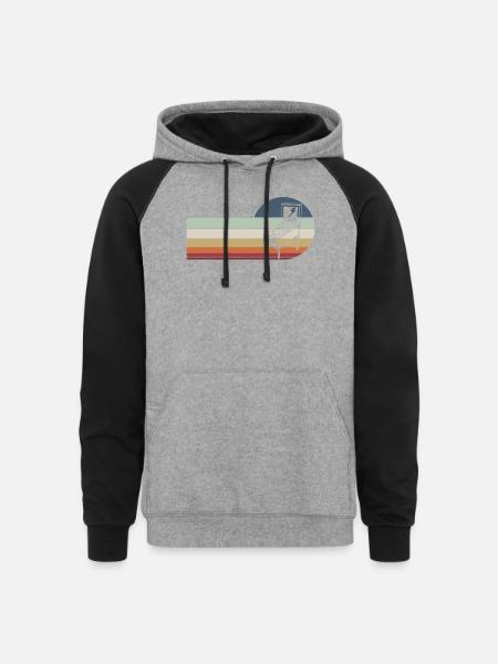 Retro Flipping Pinball - Unisex Colorblock Hoodie - heather gray/black