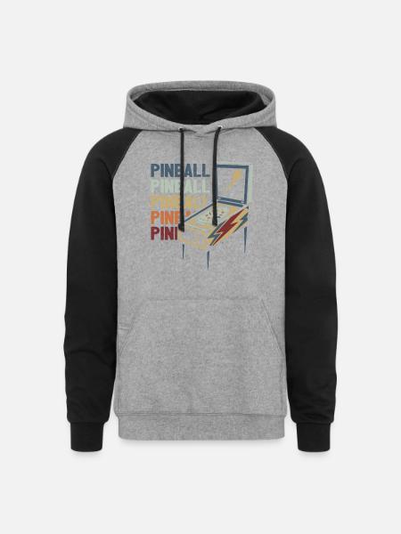 Pinball Flipping - Unisex Colorblock Hoodie - heather gray/black