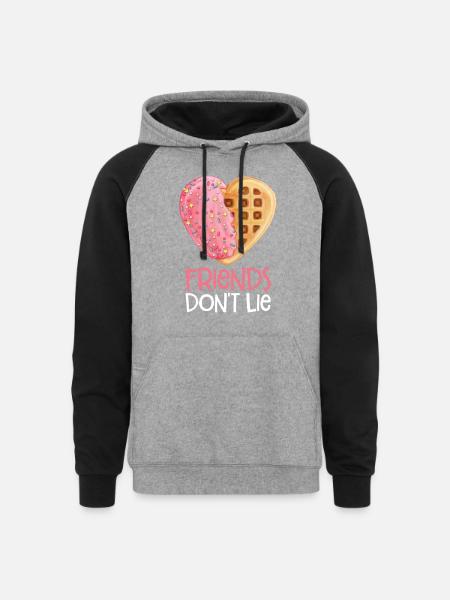 Friends Dont Lie - Unisex Colorblock Hoodie - heather gray/black