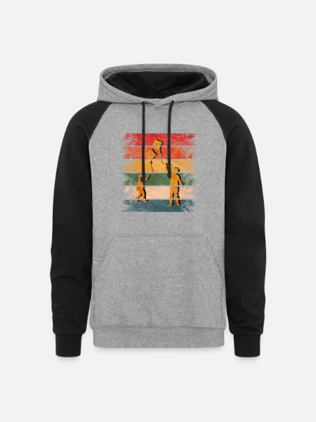 Kite Flying - Unisex Colorblock Hoodie - heather gray/black