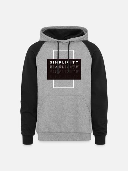 simplicity - Unisex Colorblock Hoodie - heather gray/black