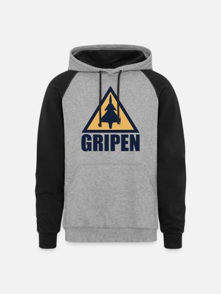 JAS 39 Gripen green Copy - Unisex Colorblock Hoodie - heather gray/black