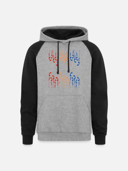 old phone - Unisex Colorblock Hoodie - heather gray/black