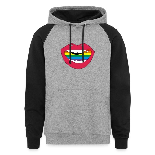 Mouthwatering shoutout Lickable Rainbow Collection - Unisex Colorblock Hoodie